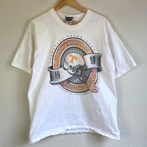 1998 Vintage Pro Player T-Shirt Mens Large White Tennessee National Champions